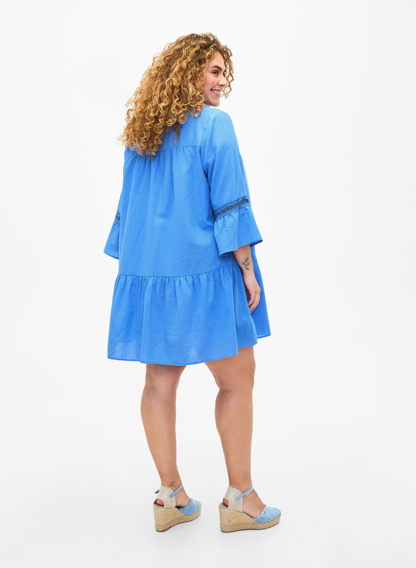 Tunique en coton biologique avec des détails féminins, Marina, Model image number 1