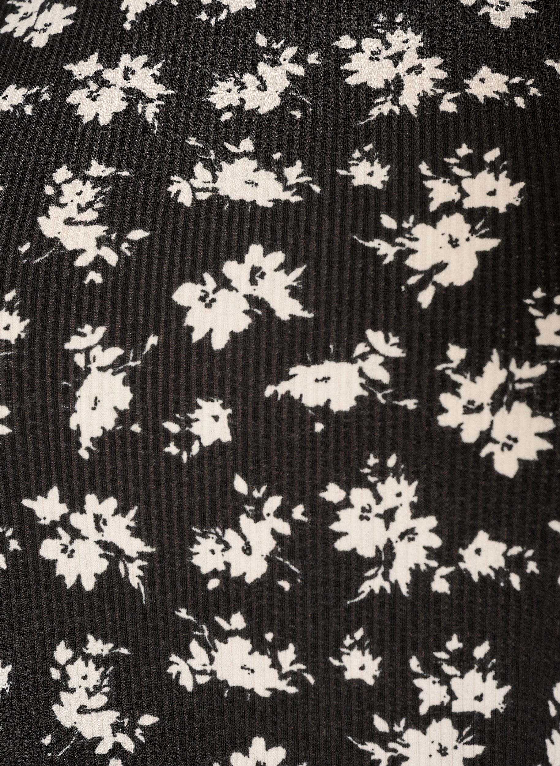 ZizziBlouse met lange mouwen en bloemenprint, Zwart, Packshot image number 2
