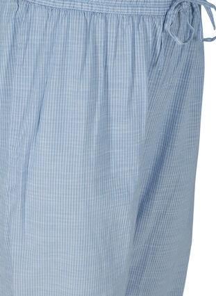 Losse katoenen pyjama-broek met strepen, White/Blue Stripe, Packshot image number 2