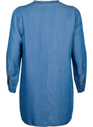 Tuniek met lange mouwen van Tencel ™ Lyocell, Medium Blue denim, Packshot image number 1