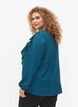 Blouse met lange mouwen en ruches, Shaded Spruce Dot, Model image number 1
