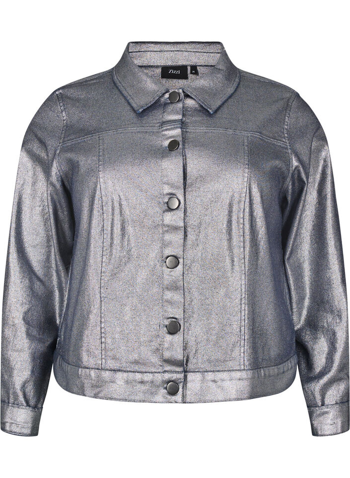  Veste en jean courte argentée, Gun Silver, Packshot image number 0