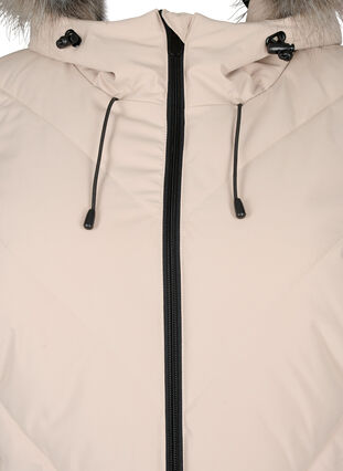 Veste longue d’hiver avec capuche et col en fausse fourrure, Simply Taupe, Packshot image number 2