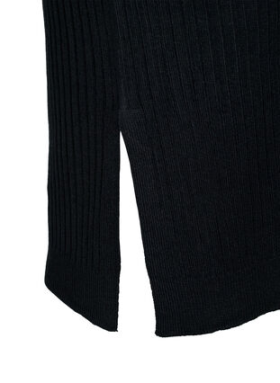 Robe en tricot overzise avec fente, Black, Packshot image number 3
