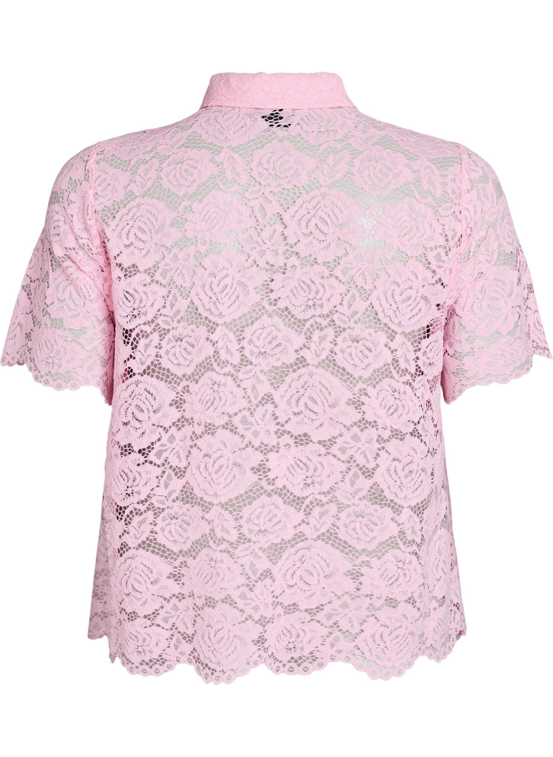 ZizziChemisier en dentelle avec boutons perl&eacute;s, Rose, Packshot image number 1