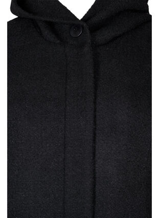 Manteau avec capuche et forme en A, Black, Packshot image number 2