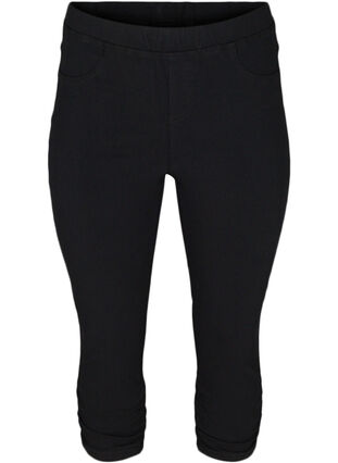 Effen capri jeans in viscosemix, Black, Packshot image number 0