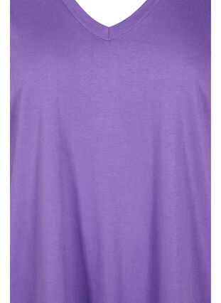 T-shirt à col en V surdimensionné de couleur unie, Deep Lavender, Packshot image number 2
