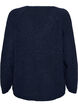 Blouse en maille avec col en V et manches raglan, Bleu, Packshot image number 1