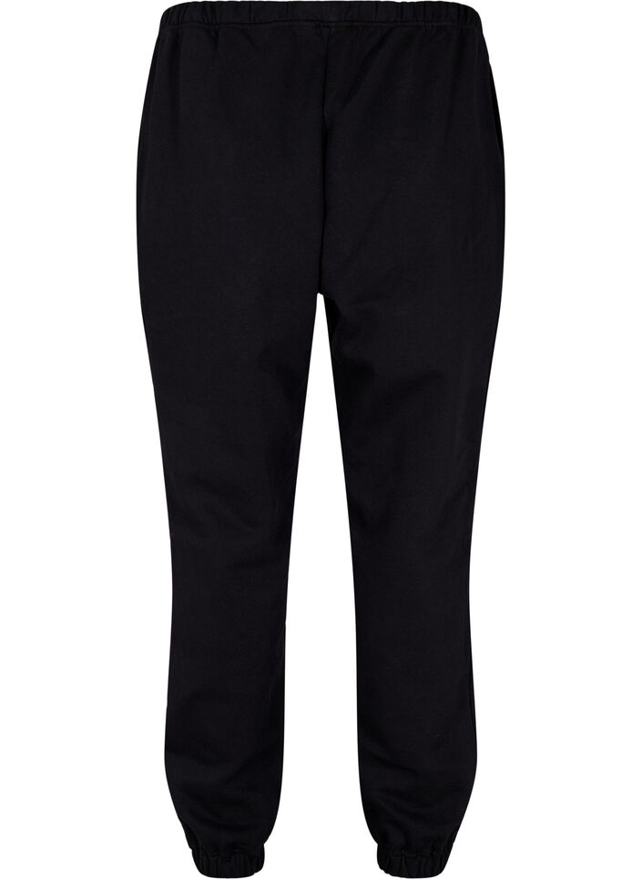 Pantalon ample en coton avec poches, Noir, Packshot image number 1