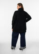 Pull en maille l&acirc;che avec col roul&eacute;, Noir, Model image number 2