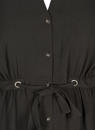 Lange jas met knopen en riem, Black, Packshot image number 2