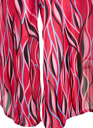 Robes midi à manches longues avec imprimé, Fuchsia Pink AOP, Packshot image number 3