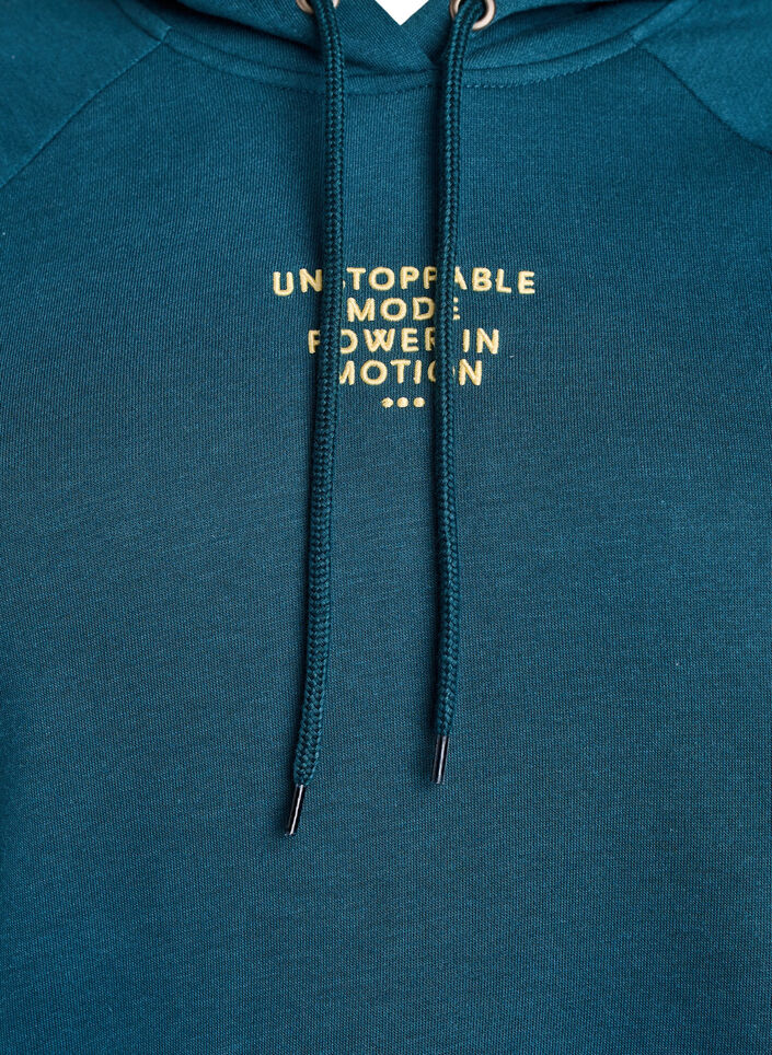 Hoodie met geborduurd frontmotief, Groen, Packshot