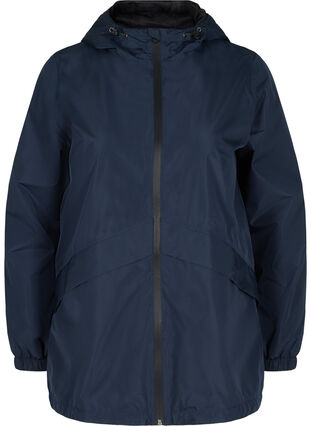 Veste de pluie avec ourlet inférieur et capuche réglables, Navy Blazer, Packshot image number 0