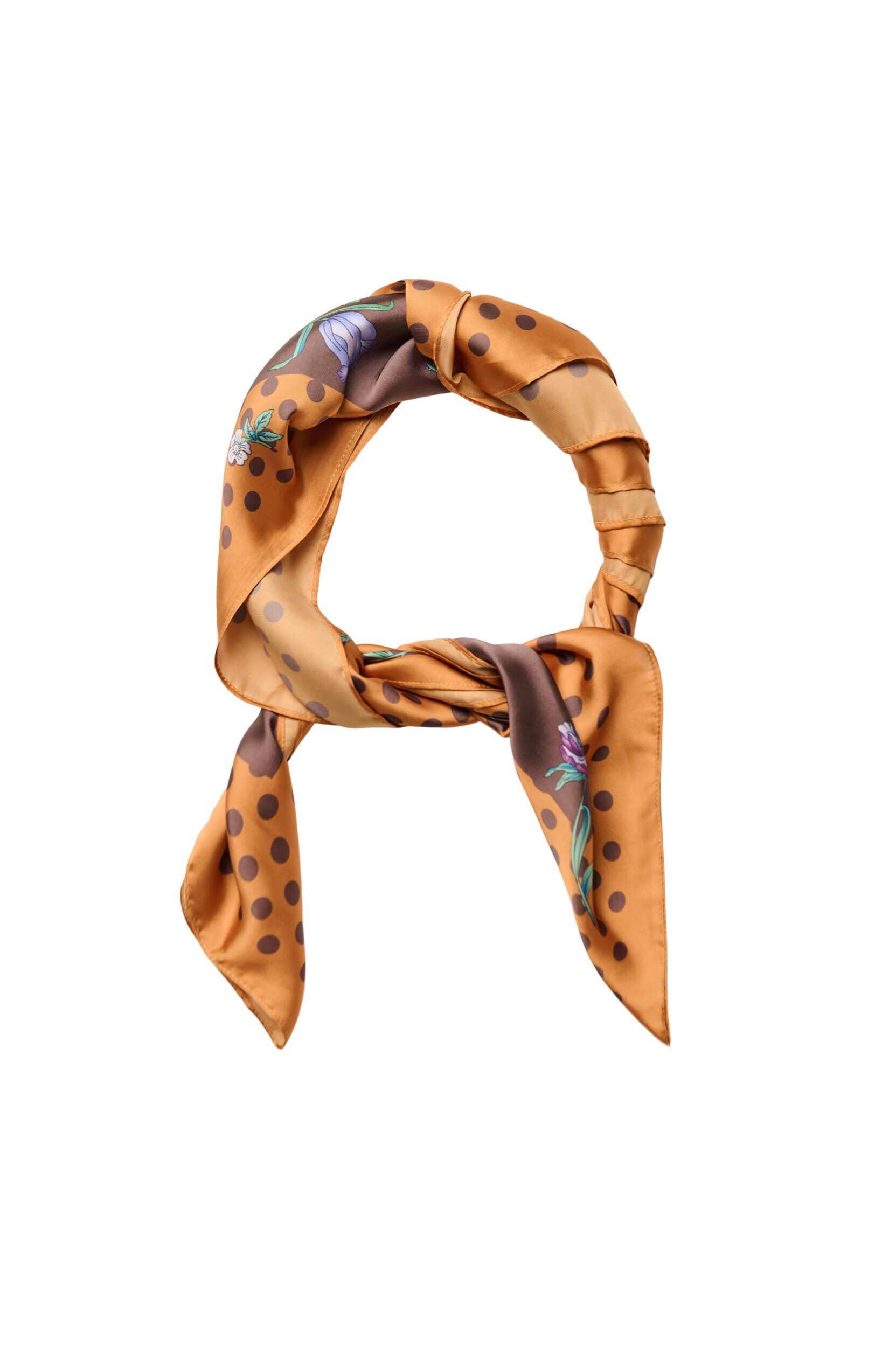 Foulard carr&eacute; &agrave; l&rsquo;aspect satin avec un motif
