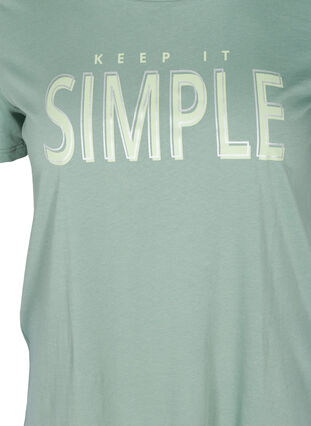 T-shirt en coton à manches courtes avec imprimé, Chinois Green SIMPLE, Packshot image number 2