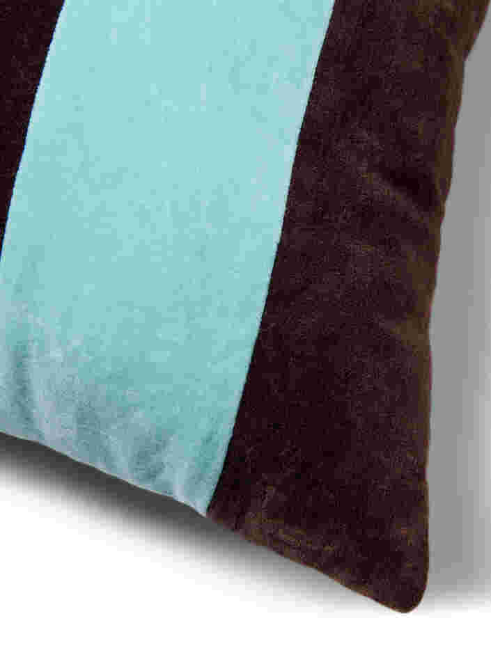 Taie d'oreiller rayée en velours, Seal Brown Comb, Packshot image number 2