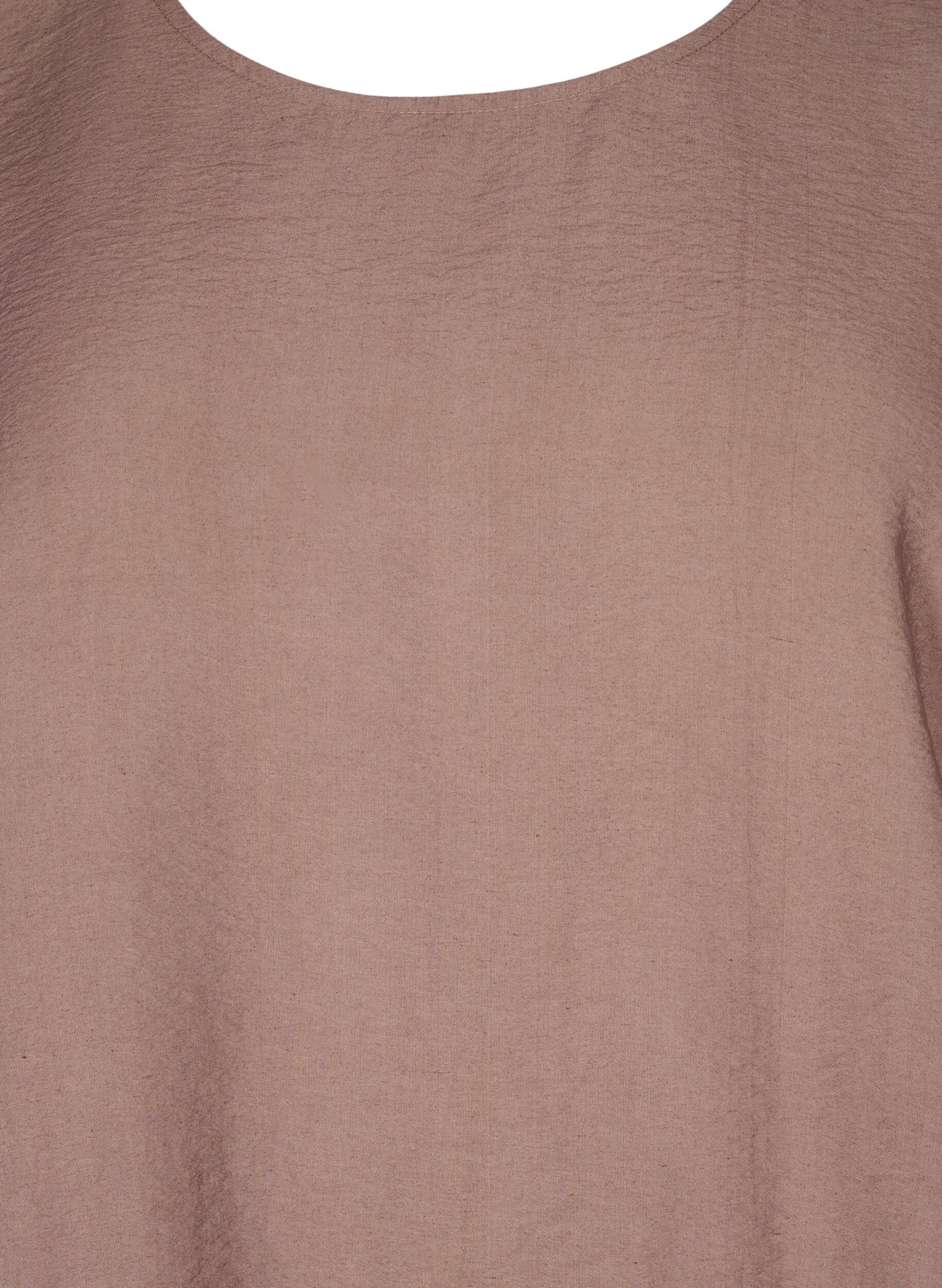 ZizziBlouse met korte mouwen en elastische zoom, Bruin, Packshot image number 2