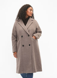Manteau en laine avec boutons et poches, Moon Rock Mel., Model