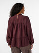Blouse avec broderie et bordure broderie ajour&eacute;e, Bordeaux fonc&eacute;, Model image number 2