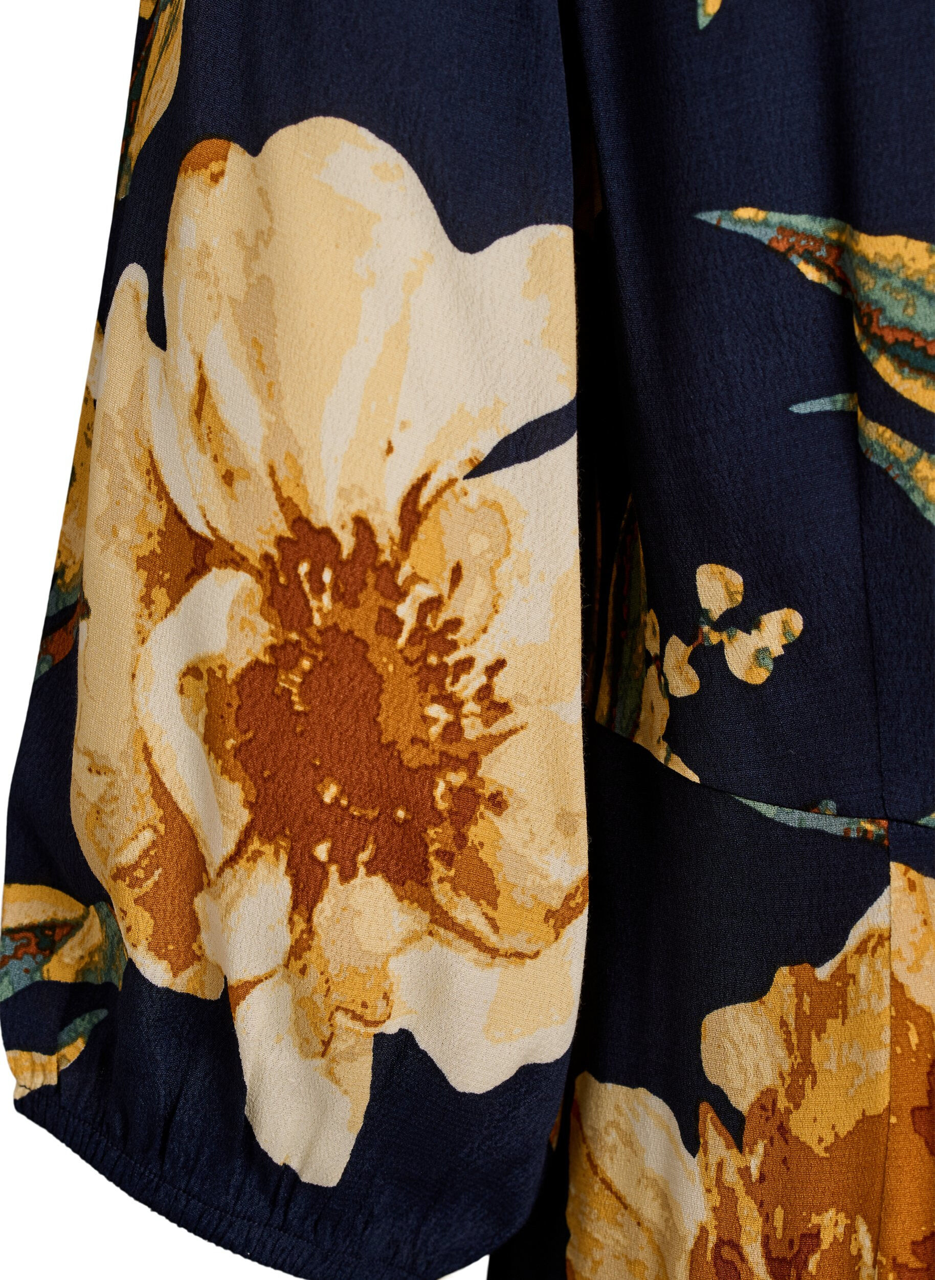 ZizziMidi-jurk met bloemenprint en 3/4 mouwen, Blauw, Packshot image number 3