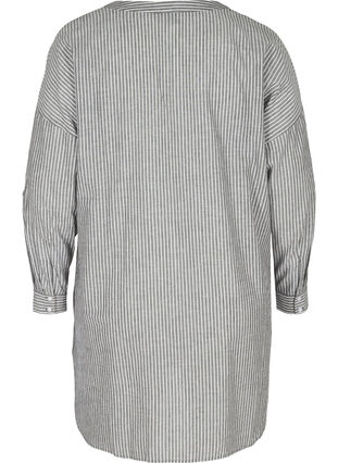 Gestreepte blouse in 100% katoen, Black Stripe, Packshot image number 1