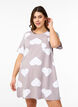 Long tee-shirt de nuit en mélange de modal et avec des coeurs, Gris, Model image number 0