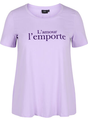 T-shirt à manches courtes avec imprimé,  Lavender LAMOUR, Packshot image number 0