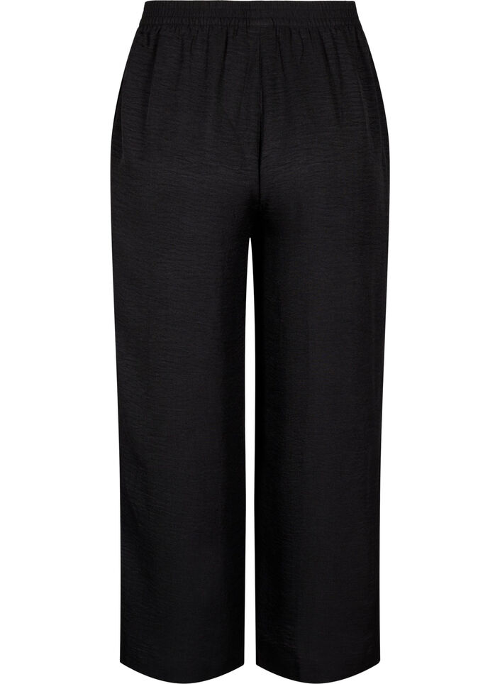 Pantalon ample avec ceinture &eacute;lastique et poches, Noir, Packshot image number 1