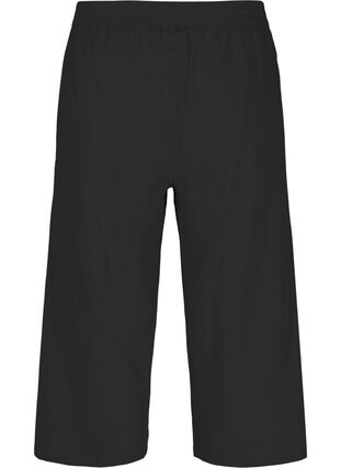 Pantalon 7/8 en coton mélangé avec du lin, Black, Packshot image number 1