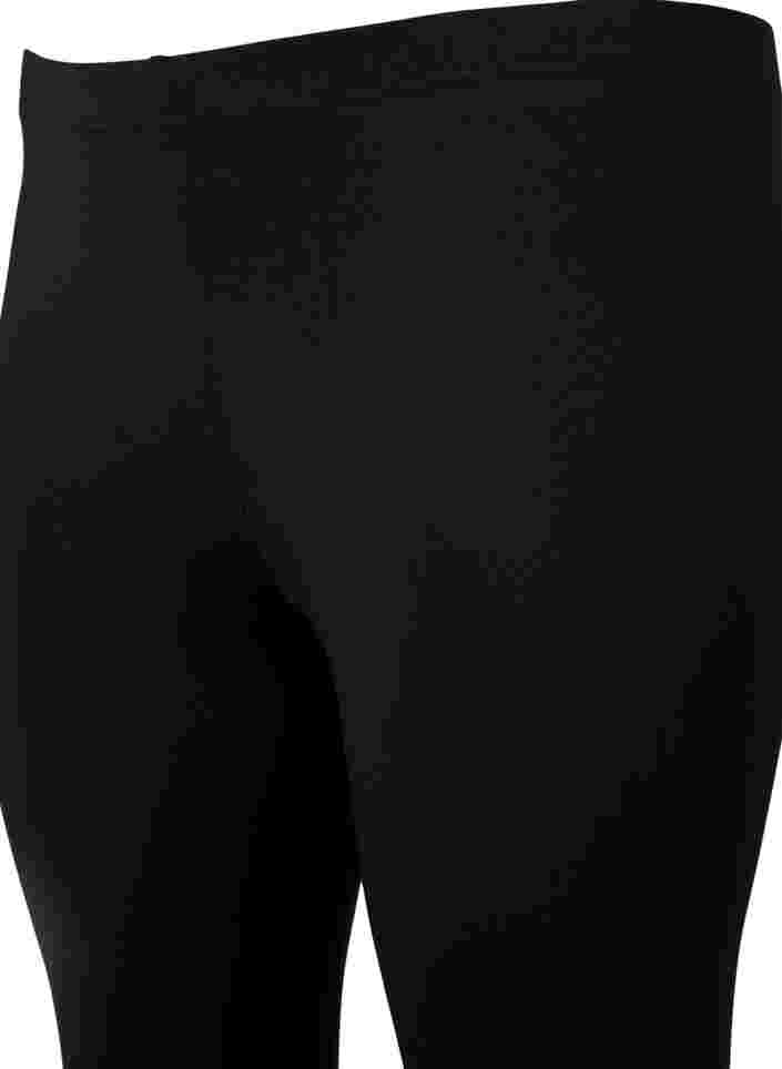 2 paar 3/4 leggings met kanten randje, Black / Black, Packshot image number 3