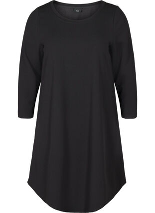 Effen jurk met a-lijn, Black, Packshot image number 0