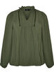 Blouse met V-hals en gehaakte sierband, Groen, Packshot image number 0