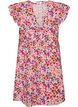 Robe fleurie en coton avec volants et col en V, Rose, Packshot image number 1
