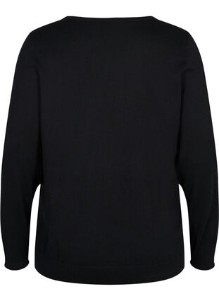 Blouse en tricot de couleur unie en mélange de viscose, Black, Packshot image number 1
