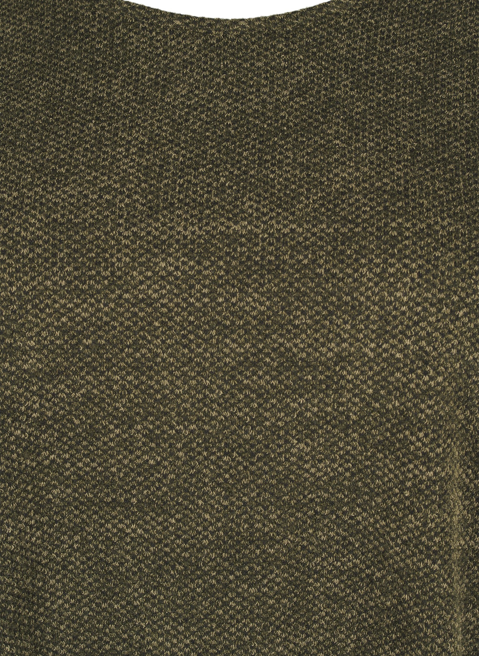 Zizzi Chemisier en m&eacute;lange avec col rond et manches longues, Winter Moss, Packshot image number 2