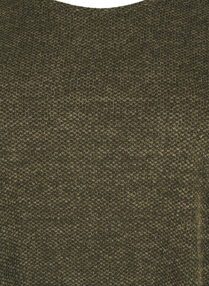 Melange Blouse met een rond halsje en lange mouw, Winter Moss, Packshot image number 2