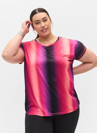 T-shirt de sport à manches courtes avec imprimé, Gradiant AOP, Model image number 0