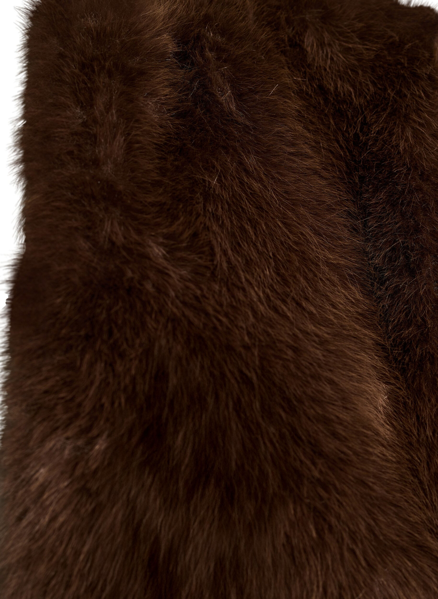 ZizziVeste courte en fausse fourrure ouverte sur le devant, Marron, Packshot image number 2