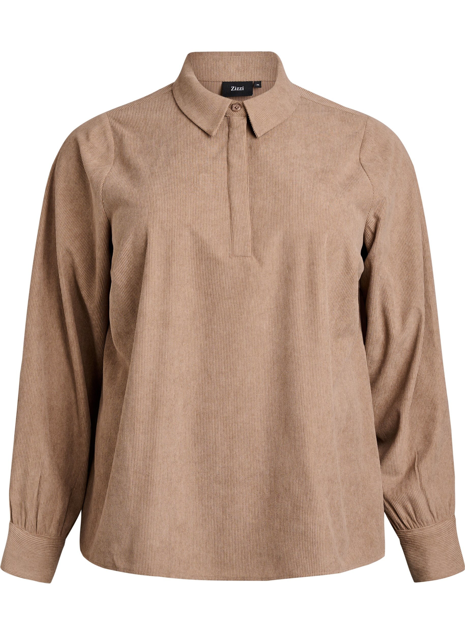 Overhemdblouse met lange mouwen in corduroy