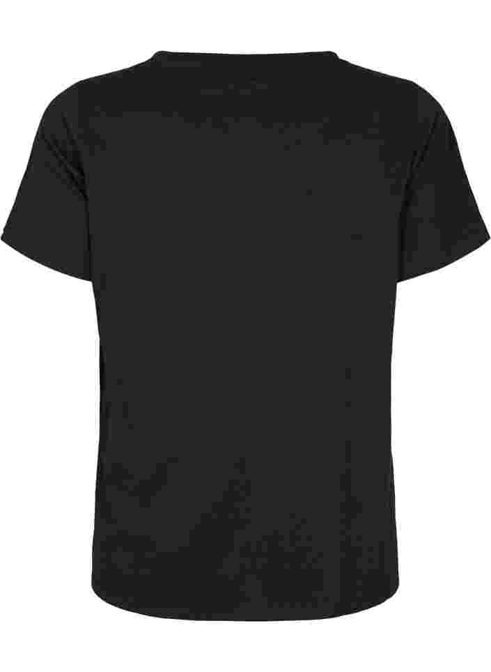 T-shirt avec imprimé en coton et à manches courtes, Black Take The Time, Packshot image number 1