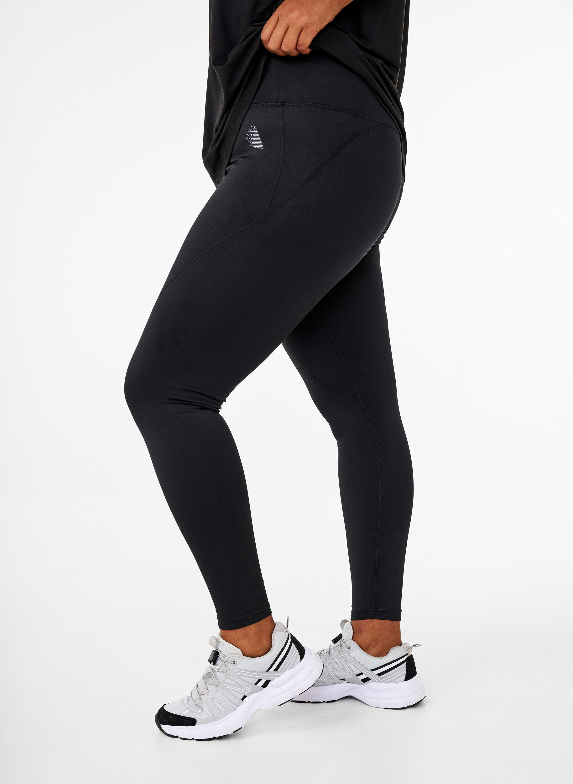 ZizziSportlegging met fleecevoering, Zwart, Model image number 0
