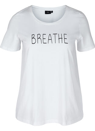 T-shirt met print, Br White BREATHE, Packshot image number 0
