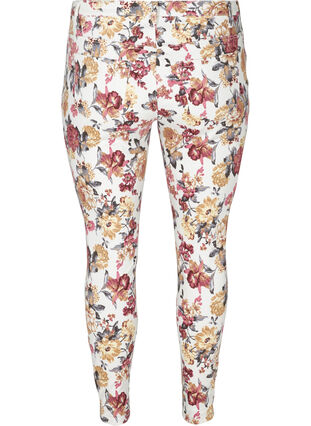 Super slim Amy jeans met bloemenprint, White Flower AOP, Packshot image number 1