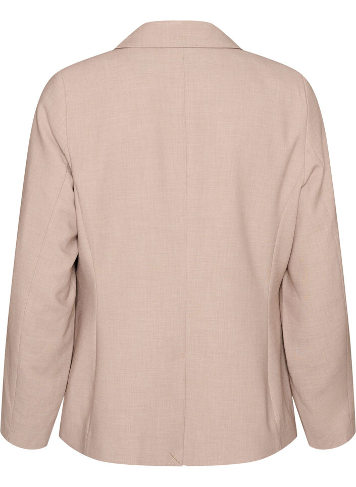Klassieke blazer met knoopsluiting en zakken, Beige, Packshot