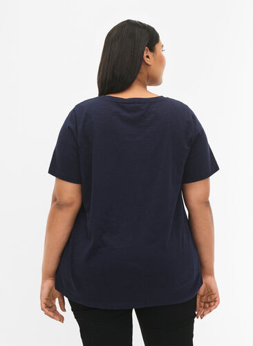 T-shirt en coton avec imprimé texte, Night Sky W. La, Model image number 1