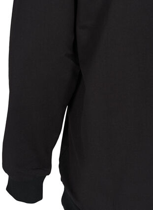 Sweatshirt met ritssluiting en hoge hals, Black w. Burlwood, Packshot image number 3