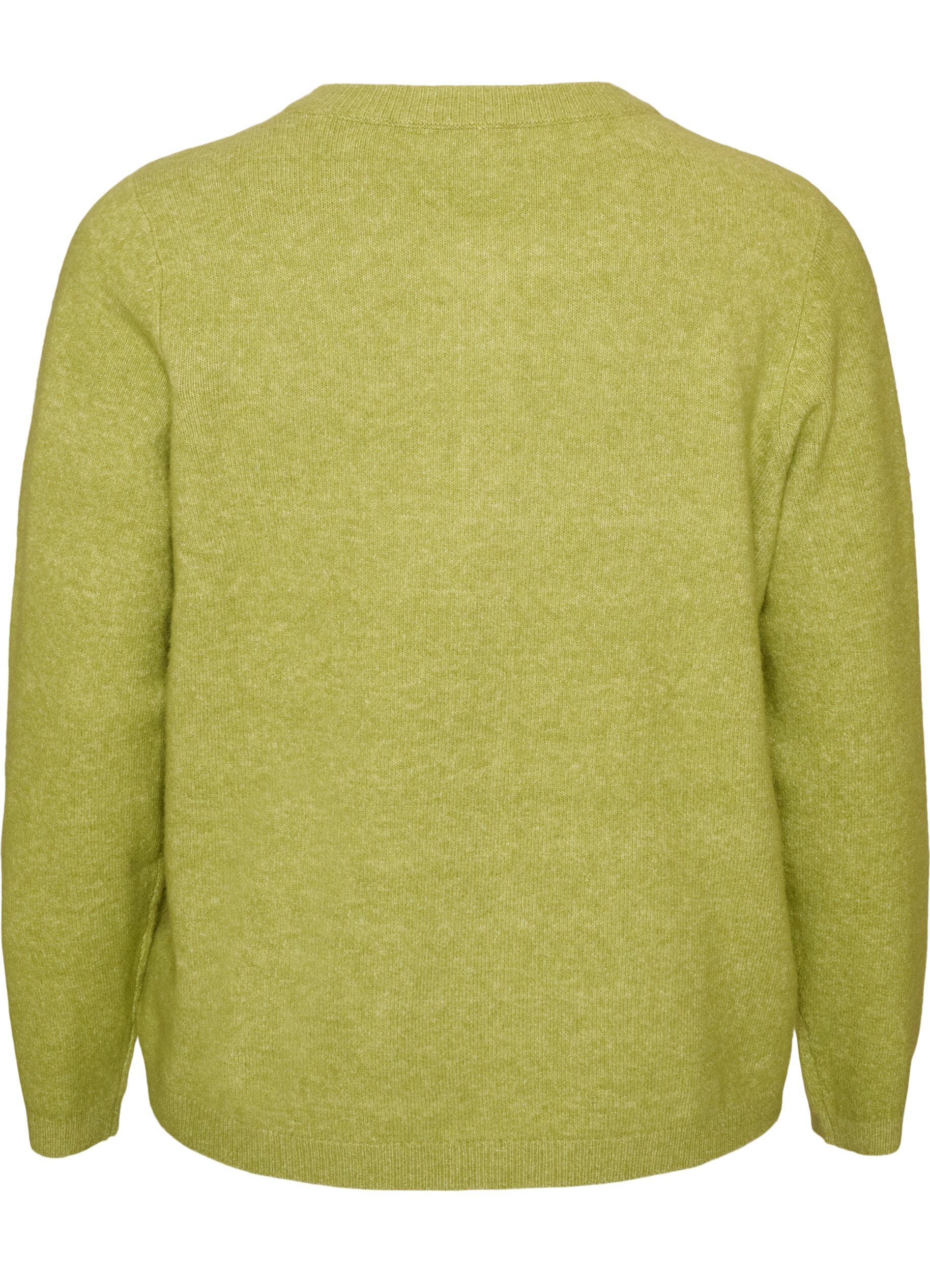 ZizziCardigan avec boutons et devant arrondi, Vert clair, Packshot image number 1