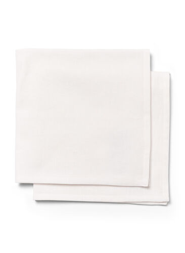 Lot de 2 serviettes en coton, White Alyssum, Packshot image number 1
